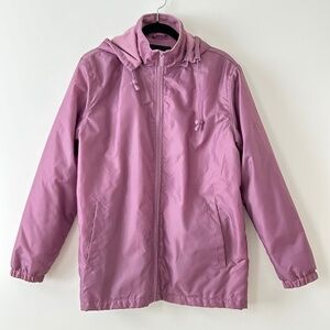 Totes Purple Fleece Lined Hooded Rain Coat